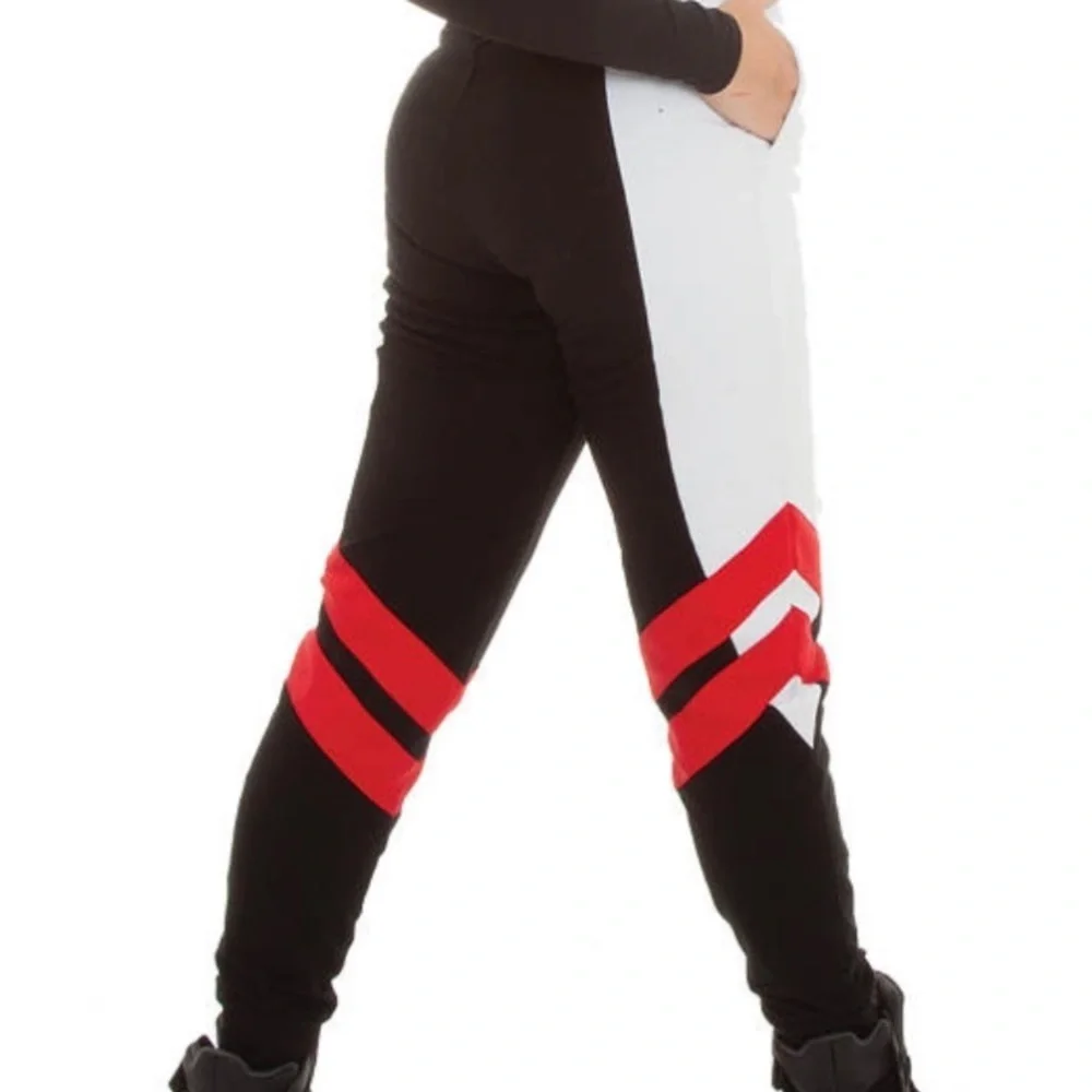 Alexandra Collection Knee Stripe Joggers hip hop pants size YL